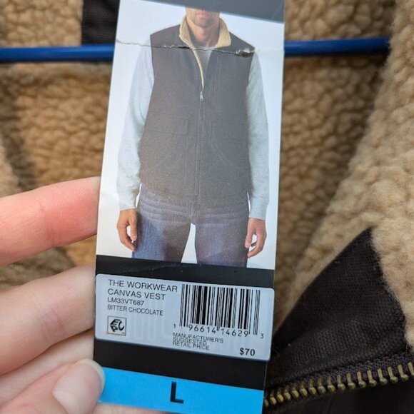 NWT! Lee Workwear Men's Sherpa Lined Workwear Vest - Picture 10 of 16